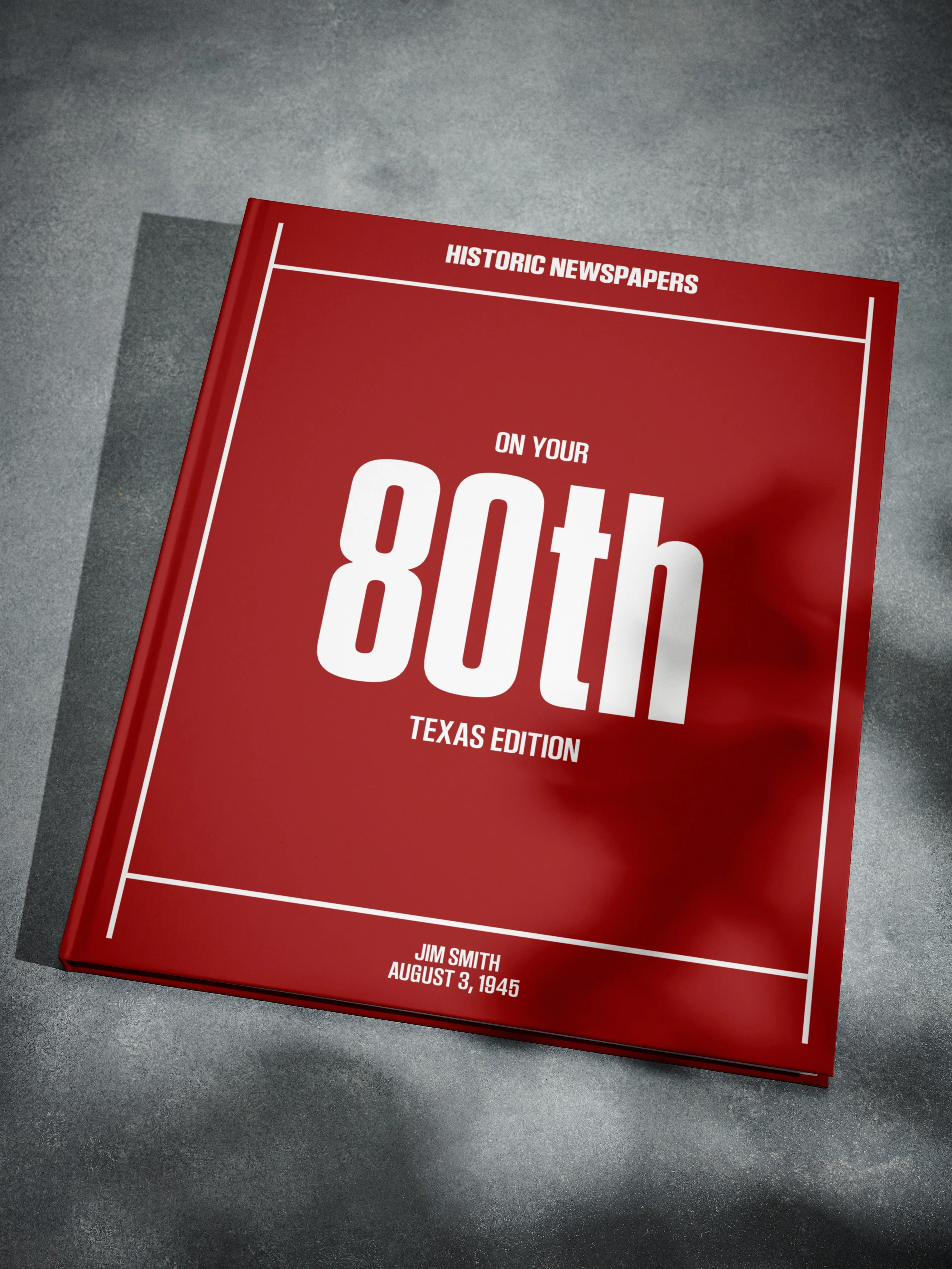 80th Milestone Birthday Newspaper Book Texas Edition